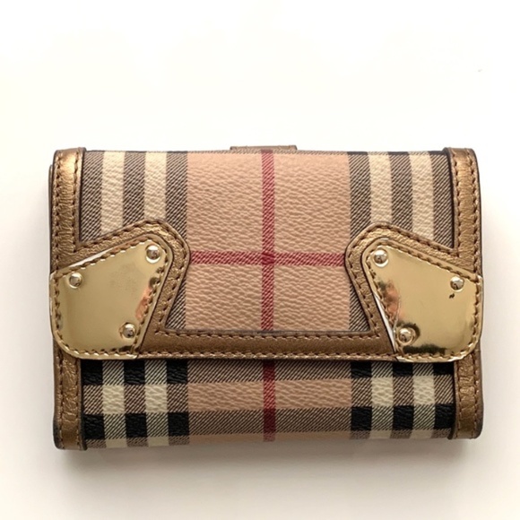 Burberry Haymarket Gold Wallet - Picture 1 of 8
